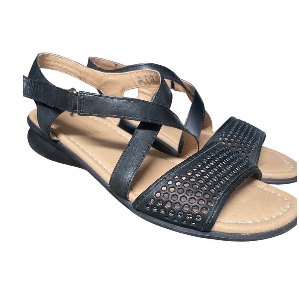 Naturalizer Juniper Black Leather Sandals Women's 9 Narrow